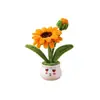 Presente para o Dia do Professor: kit de material de girassol, kit DIY com palitos torcidos para planta artificial em vaso decorativa feita à mão, presente criativo