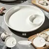 Prato de camarão prato de bolinho prato compartimentado prato mãe-filho com pratinho de vinagre prato imitação de porcelana prato de prato doméstico branco puro prato de sushi prato redondo grande