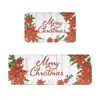 Alfombrillas de Navidad transfronterizas, lavables y fáciles de limpiar, absorbentes y antideslizantes, juego de alfombrillas de cocina de terciopelo de cristal
