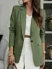 Nuevo blazer de un botón simple para mujer, estilo transfronterizo europeo y americano, chaqueta de traje casual versátil de corte holgado