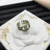 Anillo Ajustable Dior/Dior Best-Seller Transfronterizo Letra Cd para Mujer, Anillo Abierto de Latón Vintage Abeja Lujo Ligero Europeo y Americano