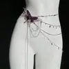 Collar y Cadena de Cintura de Borla de Mariposa Super de Hada, Moderno y Versátil, Estilo Dulce y Fresco, Perfecto para Viajes y Fotos, Cadena de Cintura de Mariposa Morada