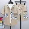 Conjunto de Camisa de Manga Corta Tie-Dye para Hombre de Verano y Pantalones Cortos Atractivo Casual Moderno Tallas Grandes Pantalones Cortos Sueltos Conjunto Deportivo de Dos Piezas