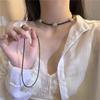 Collar con colgante de amor con cuentas de rosa de metal Dongdaemun de Corea del Sur, temperamento lindo y versátil