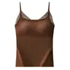 Camisola Cálida Cepillada Otoño Invierno para Mujer con Sujetador Incorporado Seda Adelgazante Bodycon Capa Base Superior