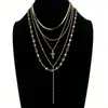 Cadena de Perlas Oceánicas de Venta Caliente Transfronteriza Europea y Americana Cadena para Clavícula de Mujer Colgante de Estrella de Mar y Concha Collar Multicapa Apilable Venta al por Mayor