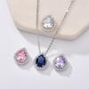 Collar Qingxing Cobre AAA Gota de Agua Zircón Incrustado Cadena Simple para Clavícula para Mujer Collar Japonés y Coreano Nueva Joyería para Mujer Transfronteriza
