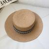 Fabricante Sombrero de Paja para Niños de Estilo Coreano Moderno y Versátil Sombrero de Paja de Copa Plana a Rayas para Salida Sombrero de Sol para Bebé