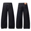 2026 Nuevos jeans de estilo americano simples de mezclilla cruda con corte curvo para hombres y mujeres, pantalones versátiles holgados de pierna ancha con corte relajado