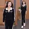 Conjunto Esportivo Feminino Emagrecedor de Alta Qualidade, Moda Nova Primavera e Outono 2026, Conjunto de Duas Peças com Moletom Casual Elegante de Manga Longa