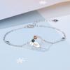 Colgante de plata esterlina 925 para mujer, cadena de clavícula Mori geométrica original de Navidad, colgante de hoja de amor