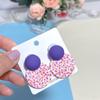 Pin Heng 2023 nuevos pendientes personalizados, pendientes redondos de cerámica suave, pendientes geométricos con cuadros de camuflaje, al por mayor