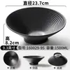 Louça de Melamina Xiangyuan Tigela Grande Padrão Espiral Preto Tigela para Macarrão Tigela para Hot Pot Picante Tigela para Macarrão de Arroz Tigela para Sopa Tigela para Ramen Tigela Grande para Sopa