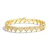 Nuevo Pulsera de Corazón de 8 mm con Zirconia Incrustada de Cobre Cadena de Tenis, Accesorio Hip-Hop Sencillo de Moda Personalizado, Disponible para Dropshipping
