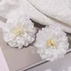 Serie de Flores Artificiales Blancas Pasador Antiguo Dinastía Han Tocado Pasador Material Decoración de Guirnalda Hecha a Mano DIY Flores Artificiales