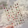 Tomoni Adesivo de Metal para Nail Art Adesivo Japonês Ins para Unhas Morango Feito à Mão Laço Adesivo Auxiliar Acessórios de Joia