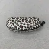 Estojo com zíper para óculos à prova d'água com estampa de leopardo e gancho, estojo de óculos de sol portátil em EVA anti-pressão, transfronteiriço europeu e americano