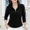 Cárdigan con cremallera y cuello alto de nuevo estilo, para mujer, de manga larga, corte ajustado y favorecedor, adecuado para primavera y otoño, forro polar, versátil, color liso, sudadera casual