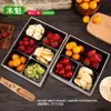 Caixa de Sushi Salmão de Madeira Descartável Caixa para Almoço Leve 9 Lua de Miyagi Caixa Quadrada para Salada de Frutas