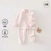 Conjunto de ropa interior de algodón de color Clase A para niños y bebés, ropa y pantalones de otoño, ropa para el hogar, conjunto de dos piezas de pantalones para bebé con trasero grande