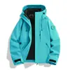 Chaqueta exterior estilo Luojia para hombre y mujer, tres en uno cortavientos, impermeable, transpirable, modelo de pareja con logo estampado, adecuada para compra grupal