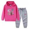 Primavera y Otoño 2023 nueva ropa infantil transfronteriza suéter con capucha para niños pantalones conjunto de dos piezas bebé algodón manga larga