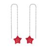 Pendientes Europeos y Americanos con Borlas, Modernos y Personalizados, Cadena Larga de Estrella de Cinco Puntas de Barro Blanco, Pendientes Metálicos de Acero Inoxidable de Alta Gama
