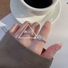 Anel de Rosca com Nó em Forma de Coração para Mulheres, Anel Aberto Geométrico da Moda e Único Estilo Coreano Novo, Anel de Dedo Indicador Hip-Hop, Tendência