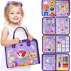 Tablero de Aprendizaje Infantil, Juguetes de Educación Temprana, Conocimientos Diarios, Vestirse, Cordones, Bolsa de Fieltro, Tablero de Actividades de Fieltro para Niños Pequeños