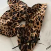 Lazo para el pelo de falda con estampado de leopardo grande estilo perezoso, Cuerda para el pelo de coleta baja moderna y elegante, Accesorios para el pelo de alta gama