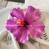 Pasador de Flor de Hibisco Hawaiano Transfronterizo Estilo Vacaciones en la Playa junto al Mar Pinza de Pico de Pato Flor de Tela Simulada Pinza para Flequillo para Mujeres