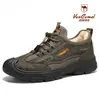 Sapatos Masculinos de Algodão Western Camel, Botas Masculinas de Tamanho Grande, Botas de Couro Quentes com Solado Grosso, Botas de Algodão Espessadas com Forro de Lã, Botas de Neve Confortáveis Resistentes ao Frio