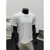 Ropa de entrenamiento fitness que realza los músculos, camiseta de secado rápido para hombre, ajuste slim de lujo ligero, camiseta deportiva de manga corta para correr de seda helada fresca