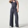 Mono de mujer informal ajustado de moda europea y americana, sin mangas, color sólido, con cuello en V, primavera/verano 2023