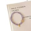 Pulsera de Cristal de Amatista Amarilla Natural en Torre para la Riqueza, Pulsera con Colgante de Bendición Dulce y Simple de Estilo Chino Nuevo para Mujer