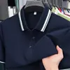 Camiseta de Manga Corta, Cuello de Solapa de Verano, Transpirable, Polo Versátil para Hombre, Top Casual de Media Manga sin Planchar, Tecnología sin Planchado para Hombre