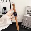 Adecuado para Correa de Reloj Iwatchs11 Apple 109876543 Generación Se Cintura Pequeña Pulsera de Cuero Granulado para Mujer