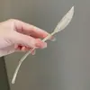 Grampo de Cabelo Dourado Folha Roxa para Mulheres, Grampo de Coque de Alta Qualidade, Novo Acessório de Cabelo Estilo Chinês Moderno