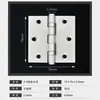 Bisagra de Piano de Apertura Plana de Acero Inoxidable Puerta de Madera Hoja Suelta Plegable Engrosada Bisagra Pesada 204 Silenciosa 304 Accesorios de Ferretería