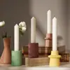 Portavelas Cilíndrico Rayado Estilo Nórdico Ins Amapola Molde de Silicona Base para Velas de Aromaterapia DIY Molde de Yeso