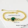 Pulsera Europea y Americana de Nuevo Estilo Cobre Chapado en Oro Real Micro-incrustada Zircón Doble Cabeza de Leopardo Cubana Personalidad Diseño Nicho Sensación de Alta Gama