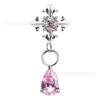 Binks Novo Produto F136 Liga de Titânio Cruz com Marca Sagrada + Pingente de Zircônia Gota d'Água Brincos para Piercing com Rosca Interna