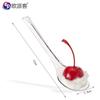Cuchara de postre transparente de plástico PS para Amazon transfronterizo 10 cm 12 cm cuchara para pastel mousse pudín cuchara china en stock