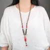 Collar de Xizang Más Vendido Versátil para Hombres y Mujeres Estilo Étnico Vintage Cadena de Lana Accesorios para Ropa Larga de Algodón y Lino Viaje de Madera