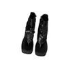 Sandalias Romanas para Mujer 2026 Estilo Nuevo Punta Cuadrada Punta Abierta Zapatos de Mujer Impermeables Plataforma Suela de Plataforma Cremallera Lateral Sandalias de Punta de Tira Suela Gruesa
