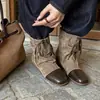 2026 Nuevas Botas de Plataforma de Pierna Ancha con Cordones Estilo Coreano Otoño/Invierno, Botines Planos de Moda Versátiles para Mujer