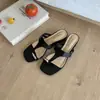 Sandálias Femininas de Verão 2026, Estilo Coreano, Bico Quadrado, Slip-On, Para Uso Externo no Verão, Salto Plataforma, Sandálias Romanas Elegantes Antiderrapantes