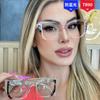 TR90 Luz Azul Moda Gafas Planas para Mujer Transfronterizas Europa y Estados Unidos con Gafas Montura de Gafas Avanzada Montura de Gafas