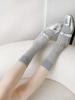 Calcetines Escolares Estilo Japonés JK, Calcetines Grises para Pantorrilla Otoño e Invierno para Mujer, Calcetines Holgados Negros Versátiles, Calcetines de Moda Estilo Coreano