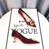 61502-148A Temperamento Viajero Tacones Altos Zapatos de Banquete de Boda para Mujer Zapatos de Salón Mujer Tacón de Aguja con Suela Suave